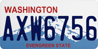 WA license plate AXW6756