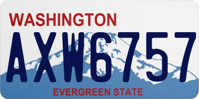 WA license plate AXW6757