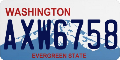 WA license plate AXW6758