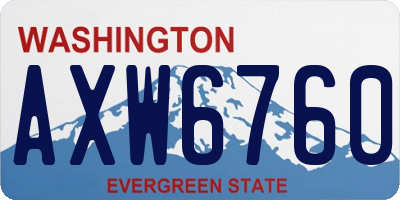 WA license plate AXW6760