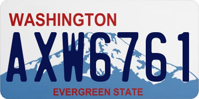 WA license plate AXW6761