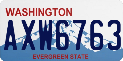 WA license plate AXW6763