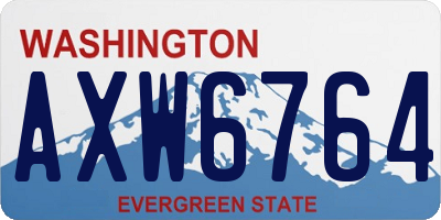 WA license plate AXW6764