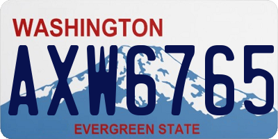 WA license plate AXW6765