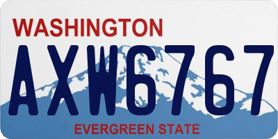 WA license plate AXW6767