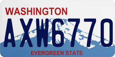WA license plate AXW6770