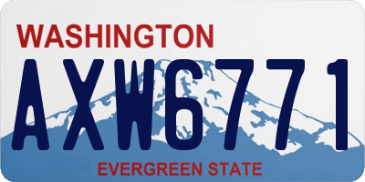 WA license plate AXW6771