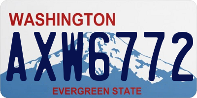 WA license plate AXW6772
