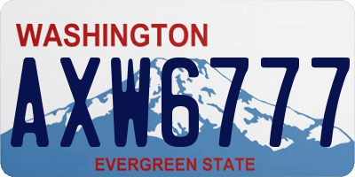 WA license plate AXW6777
