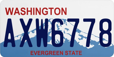 WA license plate AXW6778