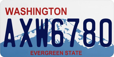 WA license plate AXW6780