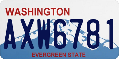 WA license plate AXW6781