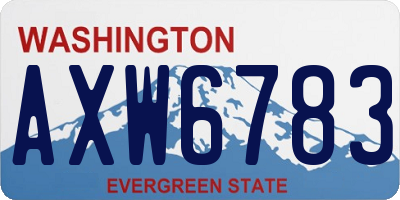 WA license plate AXW6783