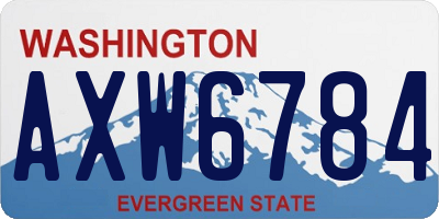 WA license plate AXW6784
