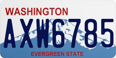 WA license plate AXW6785