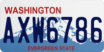 WA license plate AXW6786