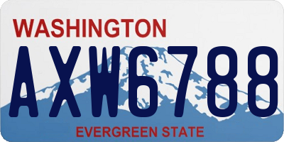 WA license plate AXW6788