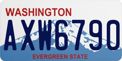 WA license plate AXW6790