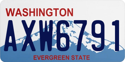 WA license plate AXW6791