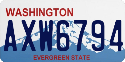 WA license plate AXW6794