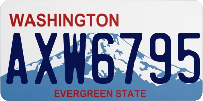 WA license plate AXW6795