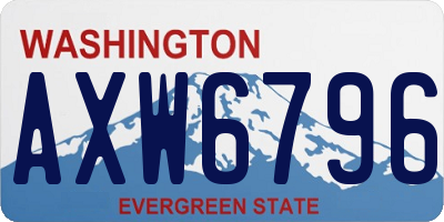 WA license plate AXW6796