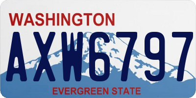 WA license plate AXW6797