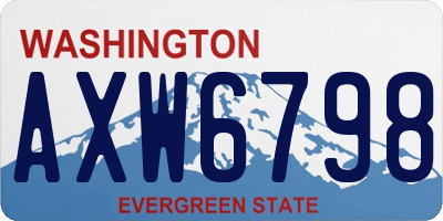 WA license plate AXW6798