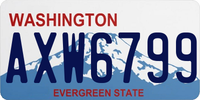 WA license plate AXW6799
