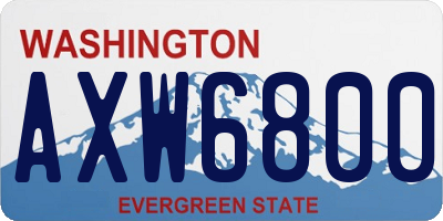 WA license plate AXW6800