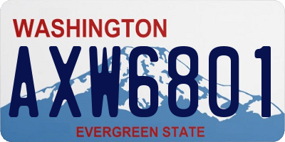WA license plate AXW6801