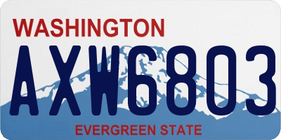 WA license plate AXW6803