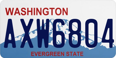 WA license plate AXW6804
