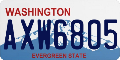 WA license plate AXW6805