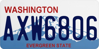 WA license plate AXW6806