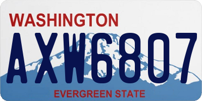 WA license plate AXW6807