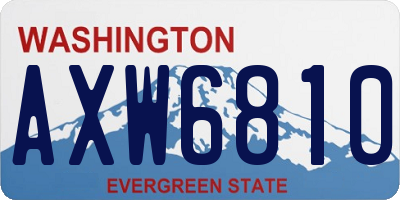 WA license plate AXW6810