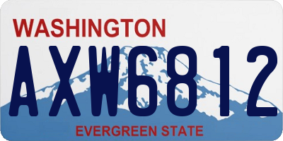 WA license plate AXW6812