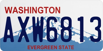 WA license plate AXW6813