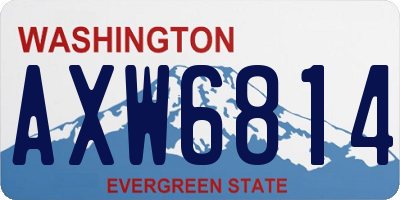 WA license plate AXW6814