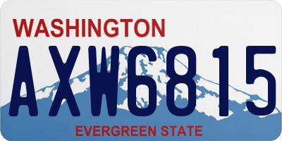 WA license plate AXW6815