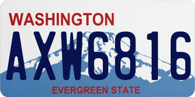 WA license plate AXW6816