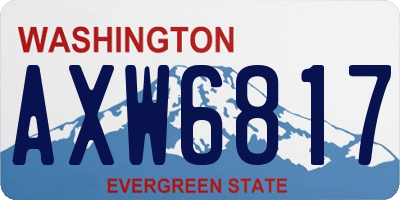 WA license plate AXW6817