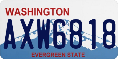 WA license plate AXW6818