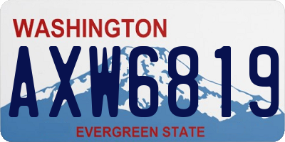 WA license plate AXW6819