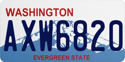 WA license plate AXW6820