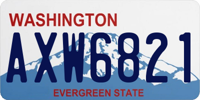 WA license plate AXW6821