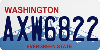 WA license plate AXW6822