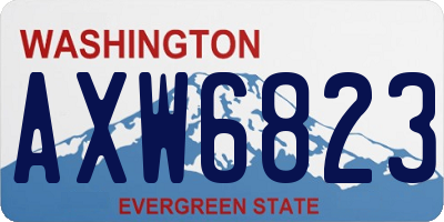 WA license plate AXW6823