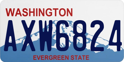 WA license plate AXW6824